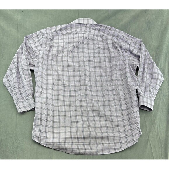 Nordstrom Men's Shop Shirt Mens 18 34-35 Purple Plaid Smartcare Non-Iron Dress - Picture 3 of 13